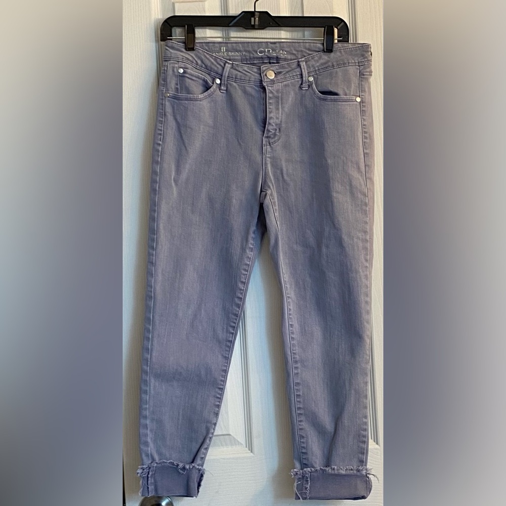 Celebrity Pink Jeans, Size:11 (30), In the Color Gray, Frayed Hem, Skinny ankle